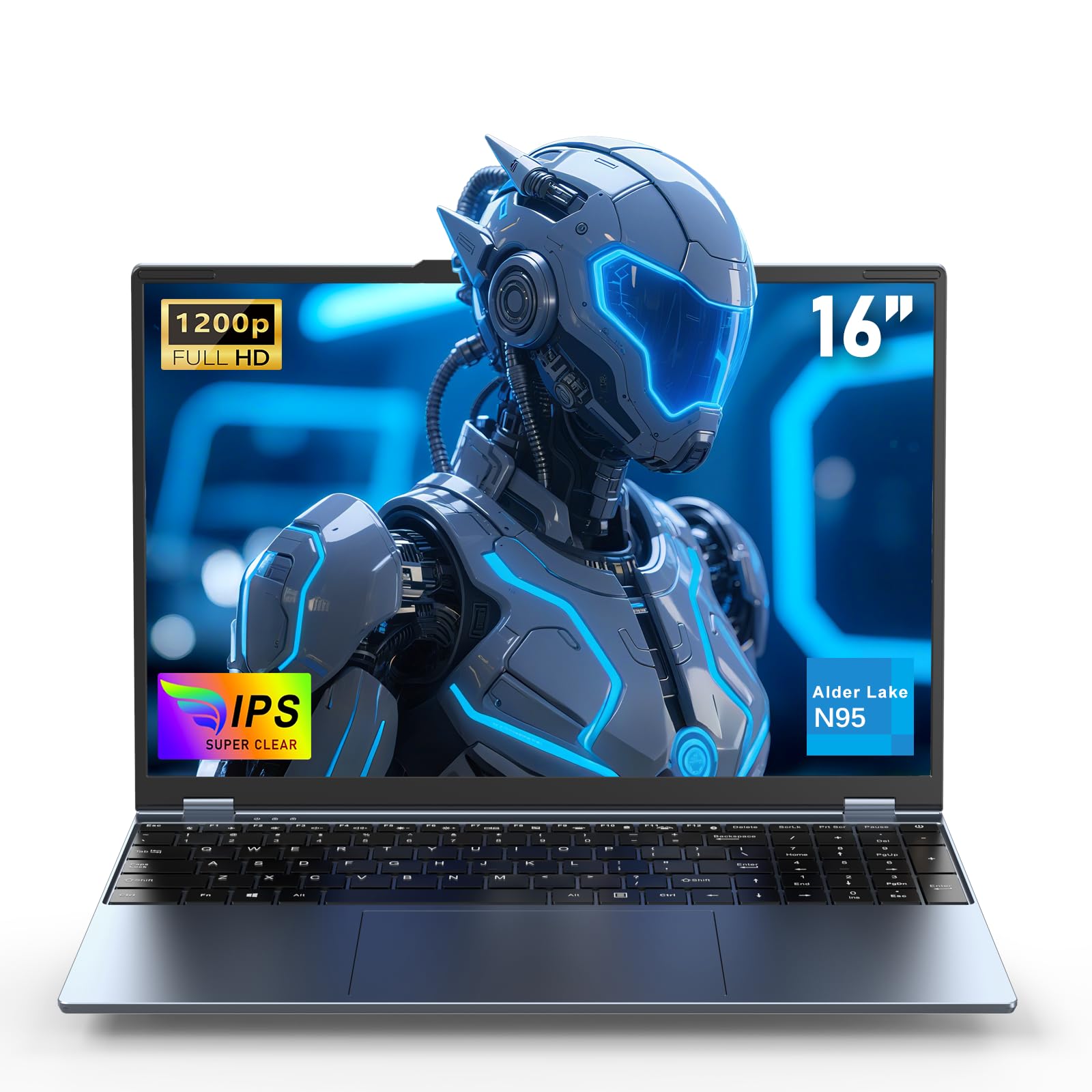 FUNYET 16 pollici gaming laptop, grafica discreta GeForce MX350, notebook processore N95 (fino a 3,4 Ghz), 16GB RAM 1TB SSD, FHD 1920x1080, tastiera retroilluminata per portatile，Tipo C