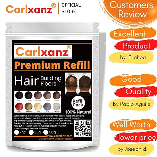 Miniatura 10 de Recambio de fibras capilares de queratina (0.88 oz, blanco)