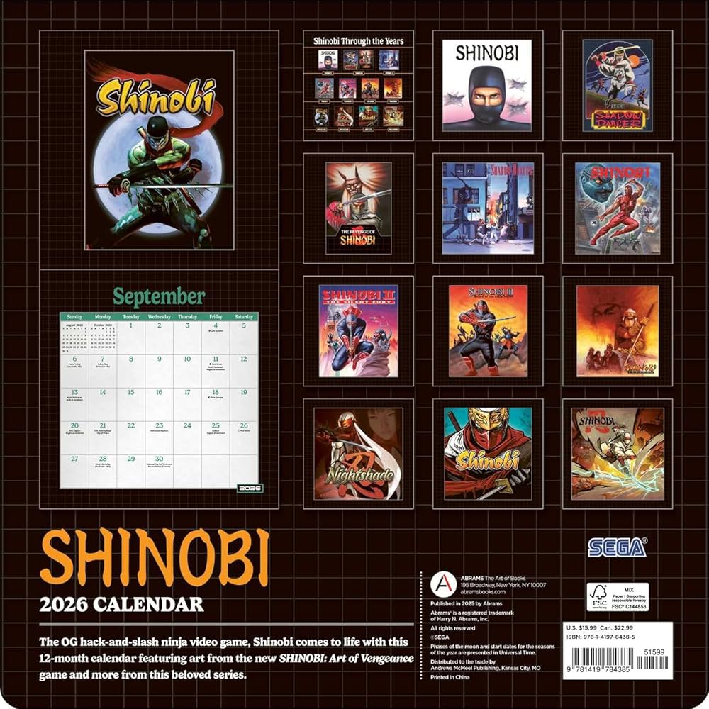 Amazon.com: Shinobi 2026 Wall Calendar: 0663899978722: Sega