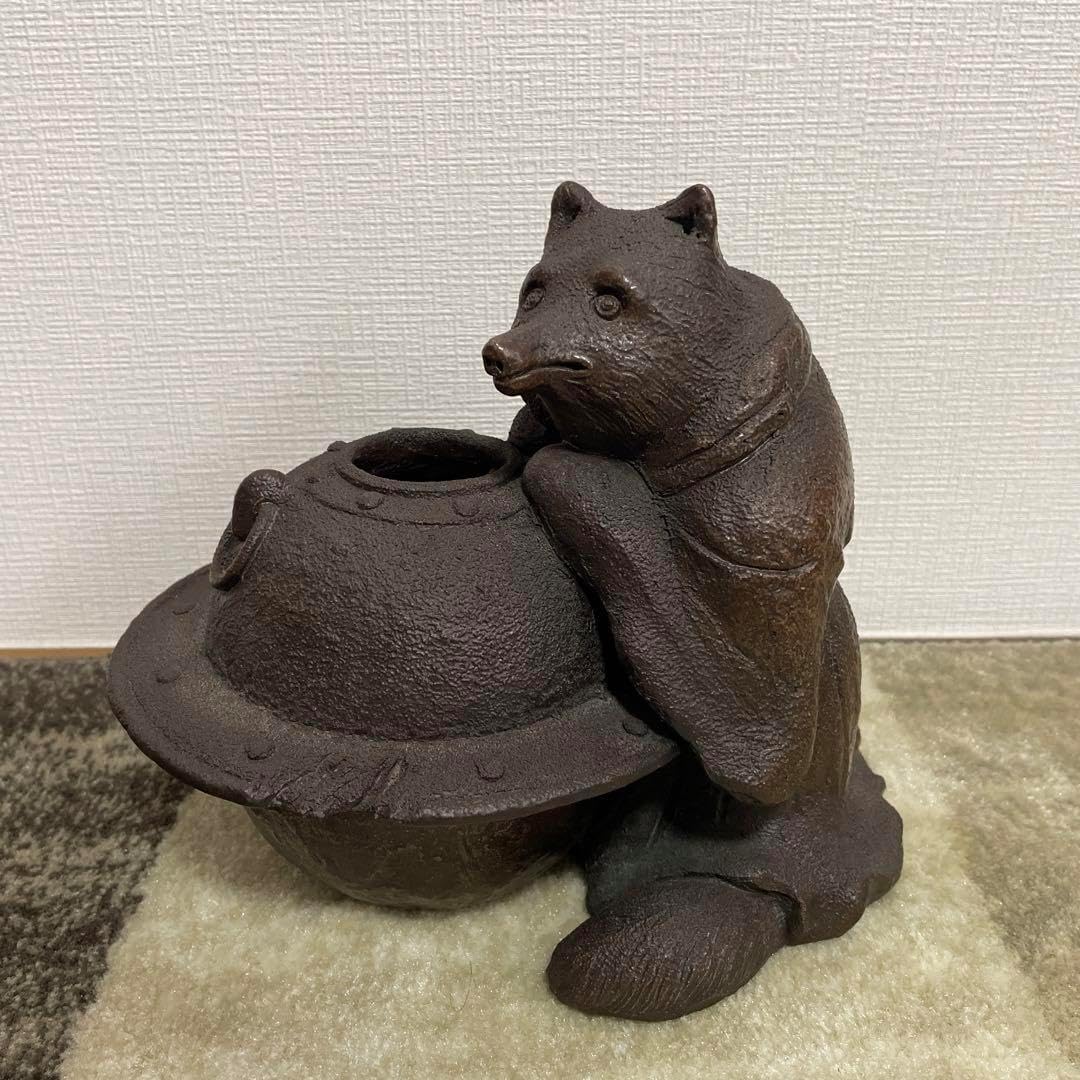 骨董品 江戸後期 分福茶釜 水滴 タヌキ 古錫 古銅 美品 古道具