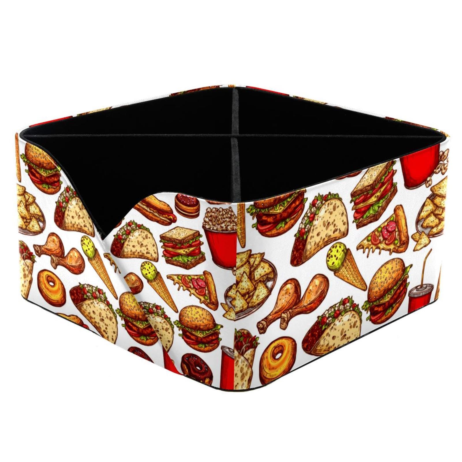 Organiseur de bureau à motifs burger et frites pour trier les fournitures de maison