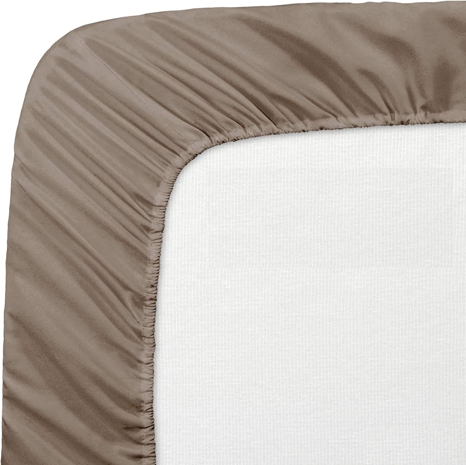 Fitted Sheet Cal-King Size - Taupe Fitted Bottom Sheet Only - 100% Egyptian Cotton Hotel Quality Top Sheet - Deep Pocket up to 15 inches, Super Soft Cotton Bedsheets (Taupe Solid, Cal-King)