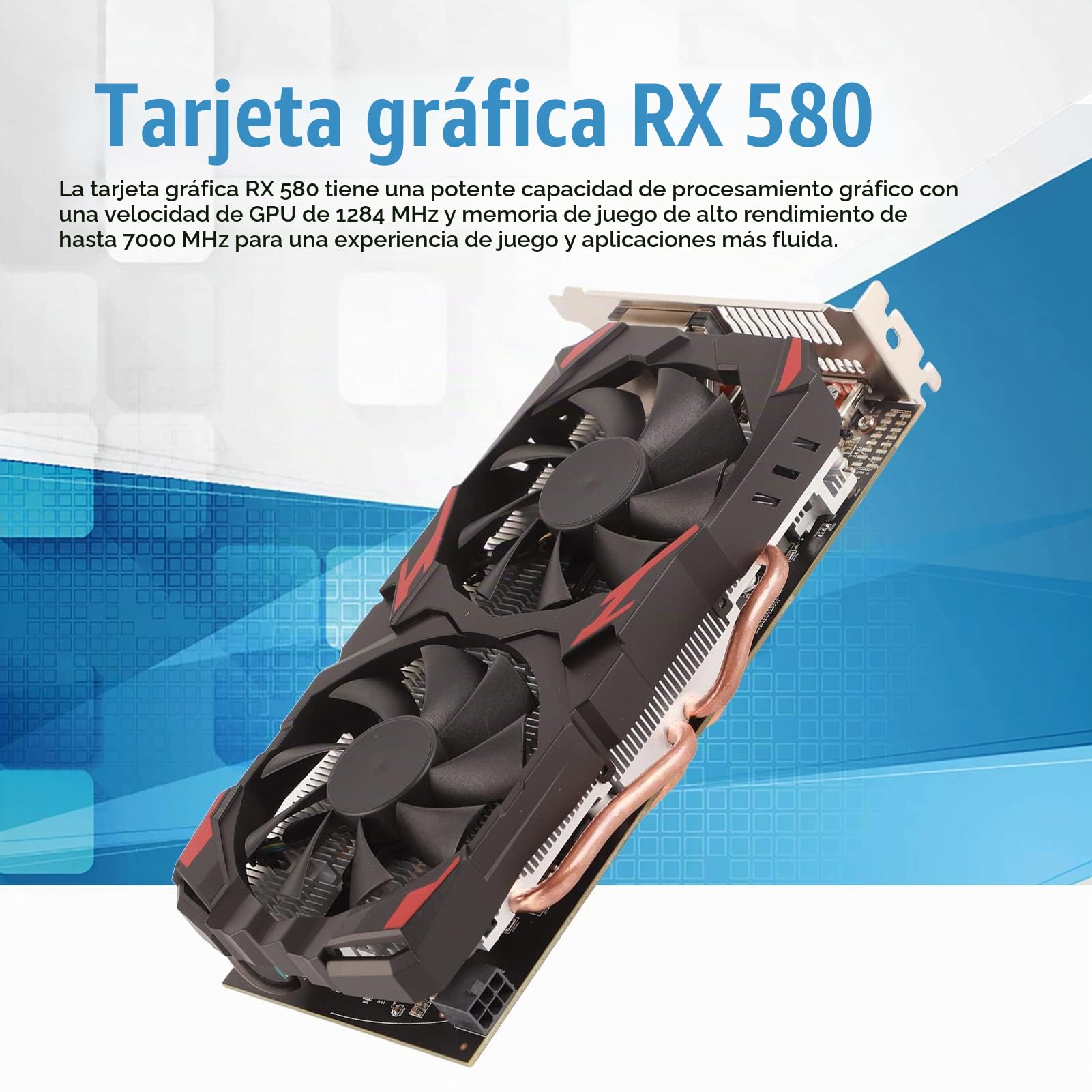 Tarjeta Gráfica 8GB GDDR5 256bit Soporte 8K 2 Ventiladores de Refrigeración 16 PCI Express 3.0 Tarjeta Gráfica para Juegos para Oficina en Casa