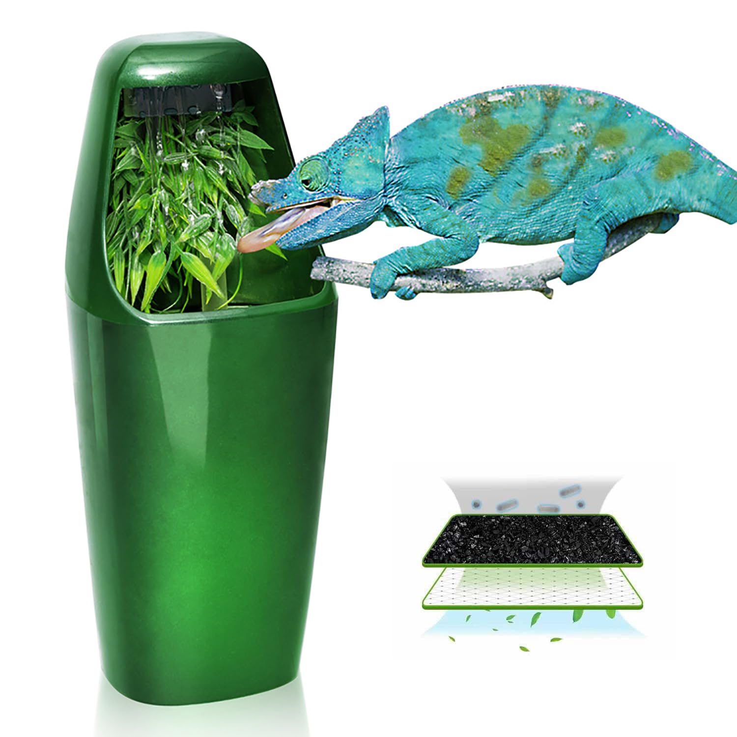 Amazon.co.jp: 爬虫類用ウォーターディスペンサー 800ml自動カメレオン