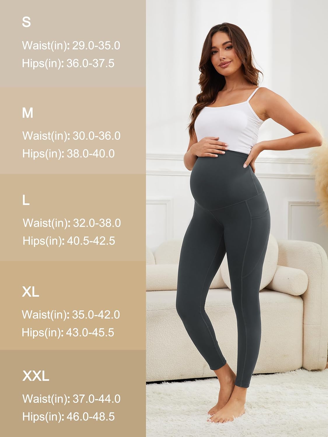 SEVEGO Tall Women's 32/34/36 Inseam Maternity Leggings Over The Belly Pregnancy Yoga Pants Workout Active Wear - Image 6