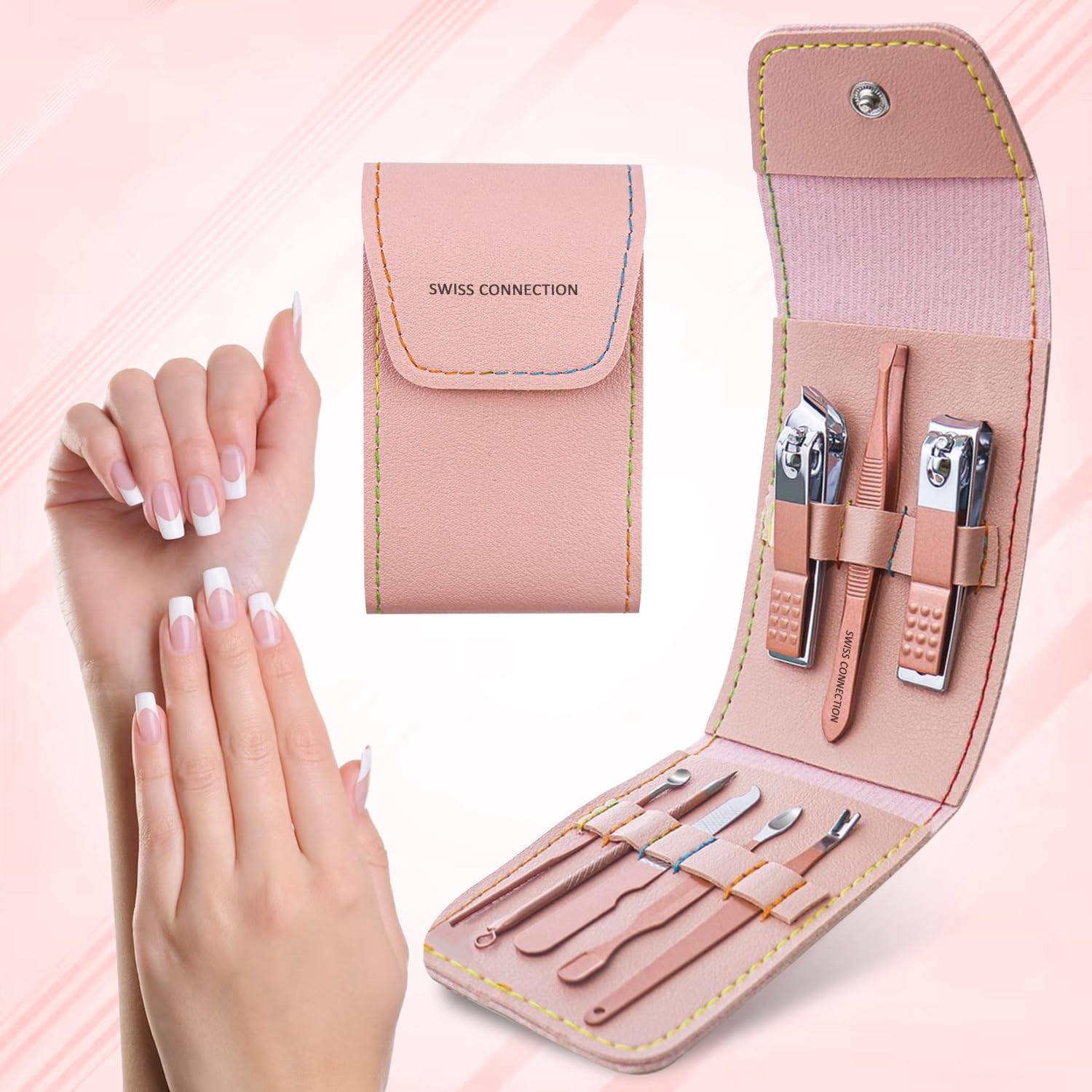 SCN BEAUTY 8-in-1 Nail Grooming Set – Complete Manicure & Pedicure Kit for Men & Women with Nail Clippers, Tweezers & Travel Case for Daily Nail Care-image-44
