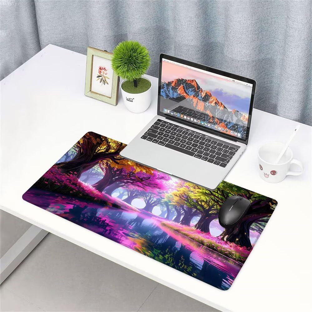 Tappetino Mouse Gaming xxl Accessori Scrivania Ufficio Colore Albero Grande Tappetino Mouse e Tastiera Sottomano da Scrivania 1200x600x3mm Base Antiscivolo, per PC Gamer Laptop Studio Casa d-193