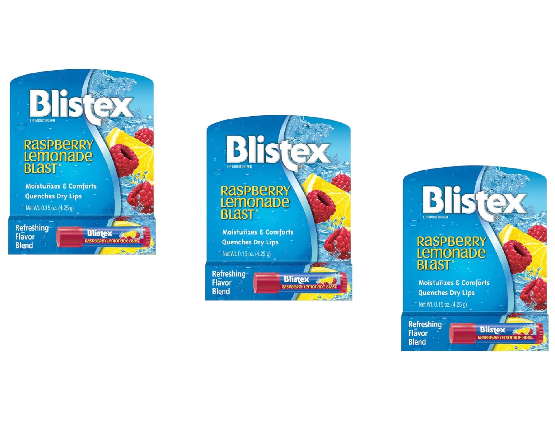Blistex Raspberry Lemonade Blast Lip Moisturizer – Refreshing Flavor Blend, 0.15 oz (4.25 g)
