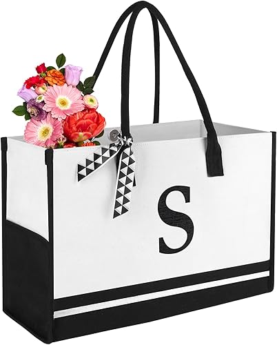 Miniatura 1 de Lace Canvas Tote Bag - Personalized Present Beach Bag Unique Gifts for Women TeachersMothers DayBirthdayBrides