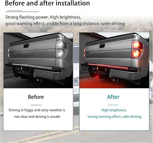 Miniatura 5 de Augeny Cubierta de enganche de remolque de luz de freno de 15 LED, cubierta de enganche de remolque de luz de freno de lente roja cuadrada para