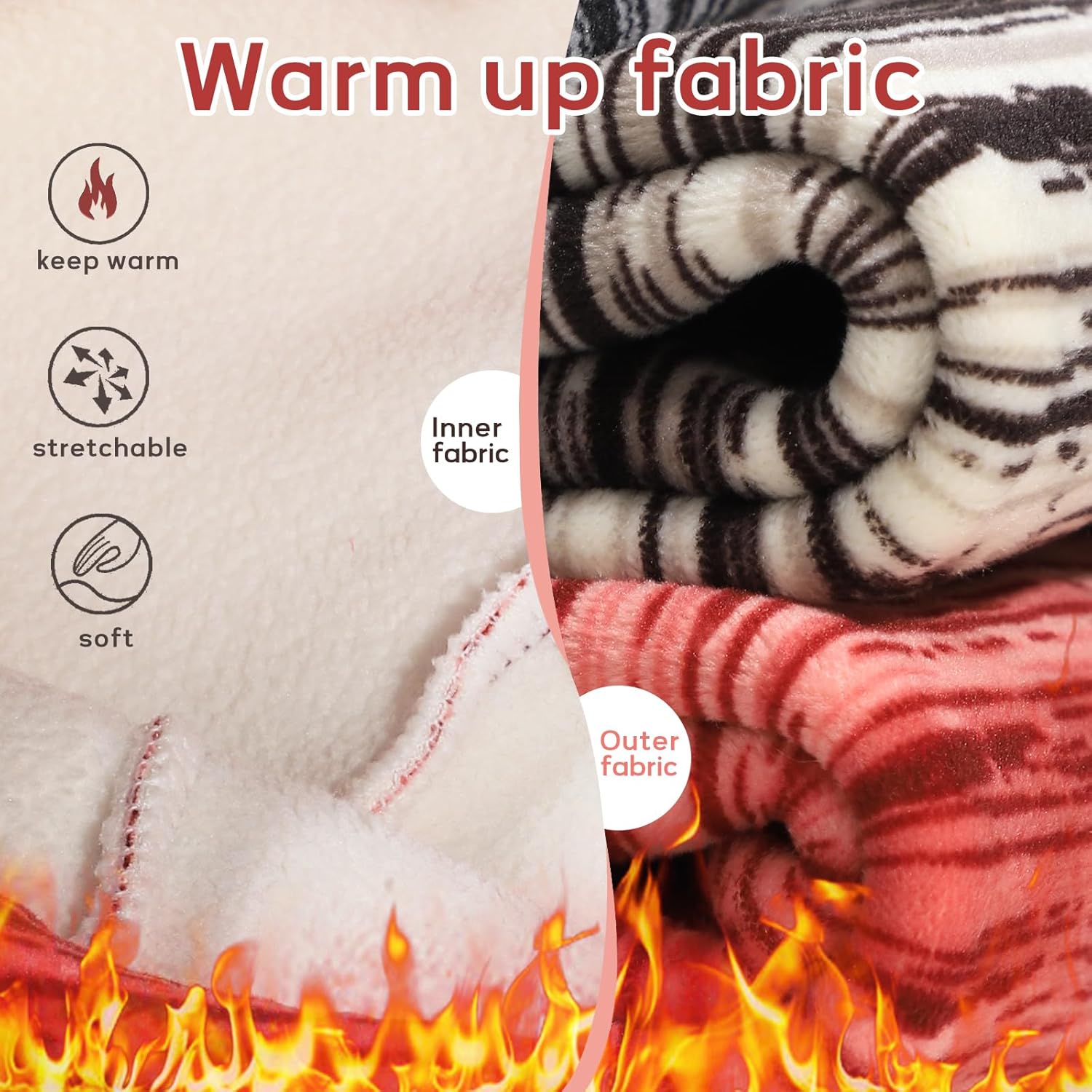 Girls Printing Fleece Lined Leggings Kids Warm Winter Pants Girls Stretch Thick Tights - Image 5