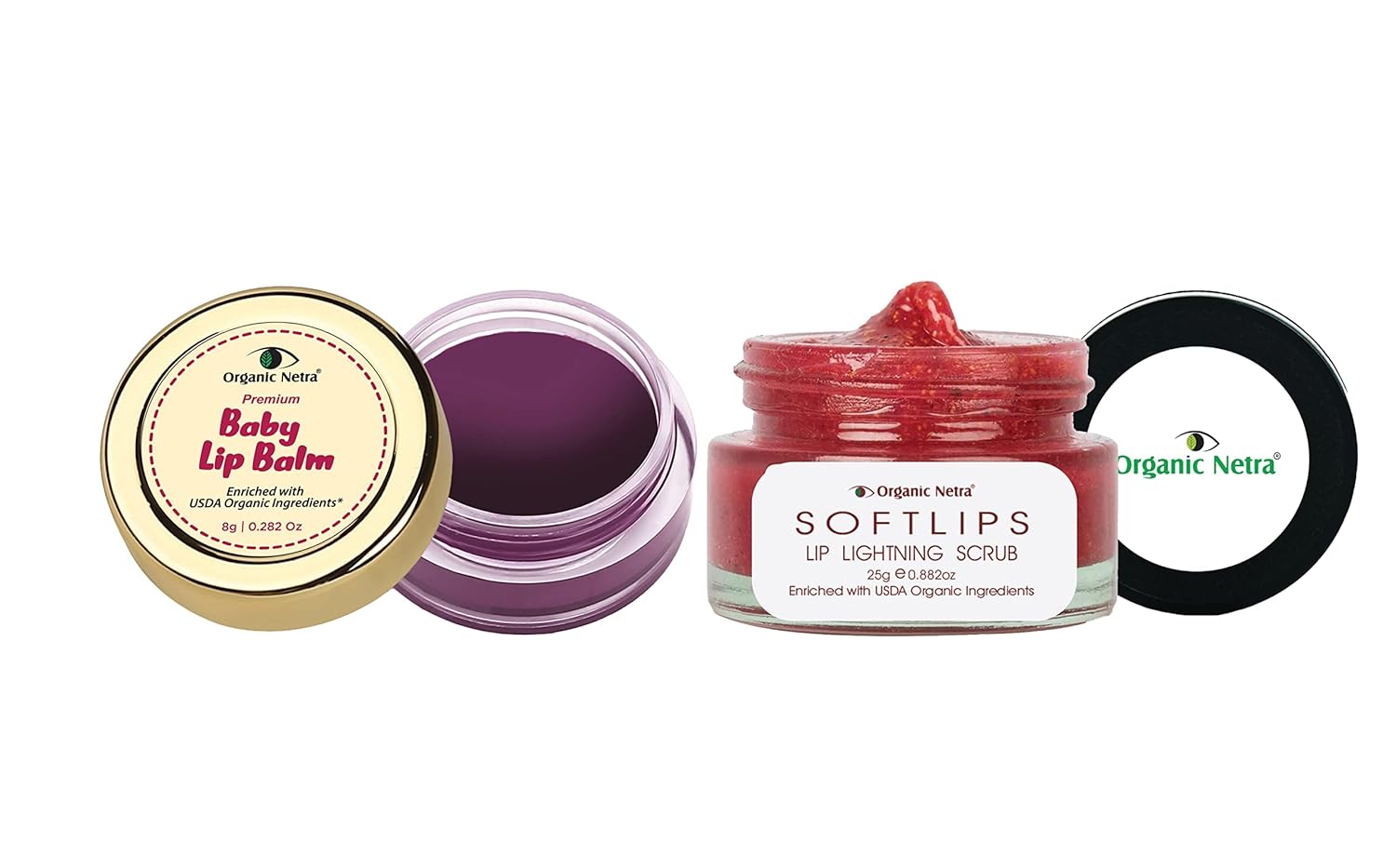 Organic Netra Lip Lightning Scrub for Soft Lips Enriched with Natural