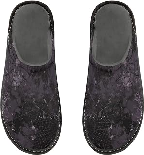 Gothic Darkness Purple Web damtofflor minnesskum mjuka tofflor för inomhus utomhus