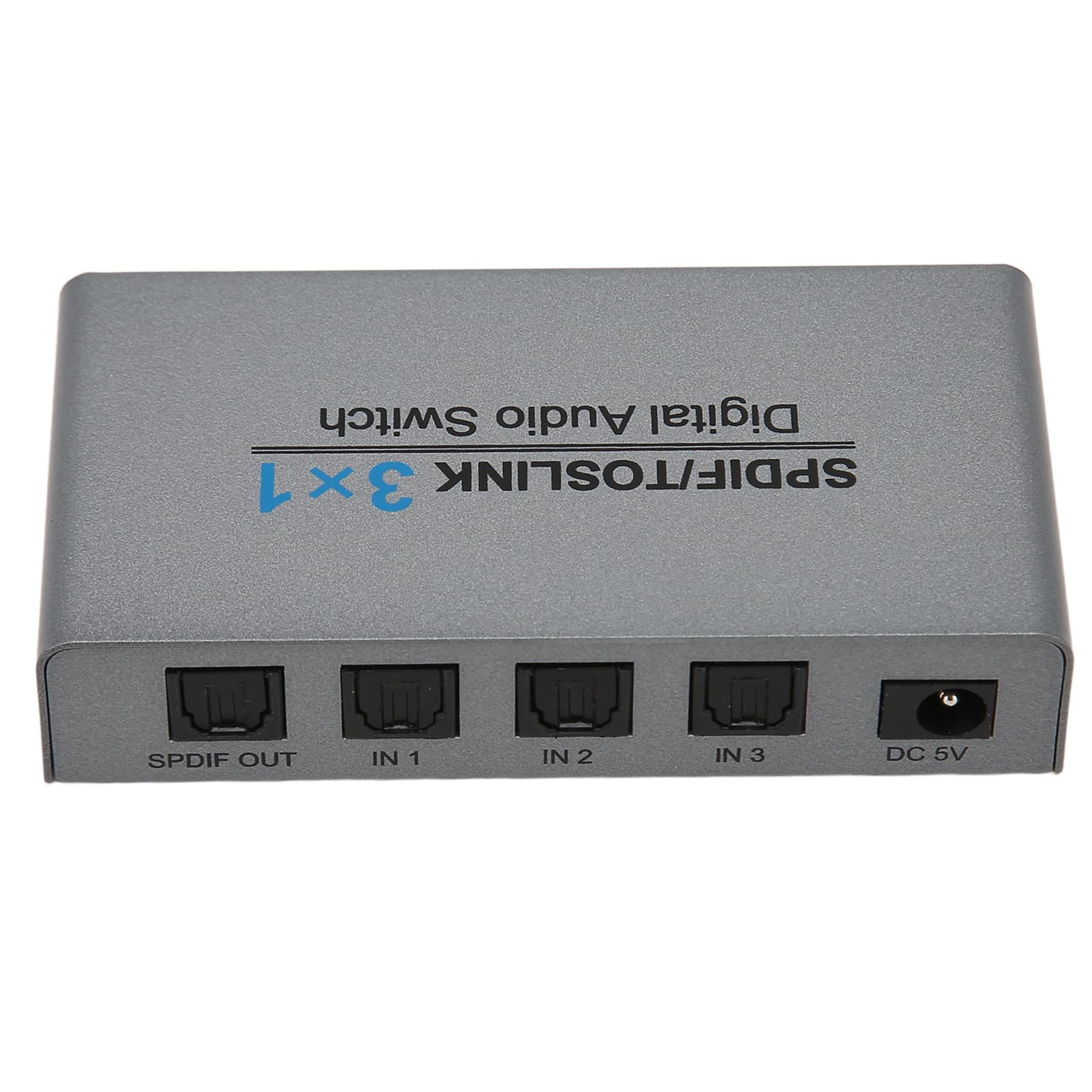 Digitaler Optischer Audio-Umschalter 3x1, 3 Ports SPDIF Toslink Switch Box mit Fernbedienung, Unterstützt AC3/HDCD/THX/PCM, für TV, PC, für PS5, für PS4, für PS3, für
