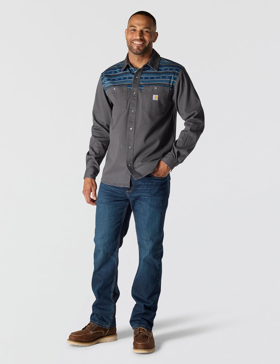 Carhartt Mens Montana Rugged Flex Relaxed Fit Corduroy Long-Sleeve Shirt - Image 4