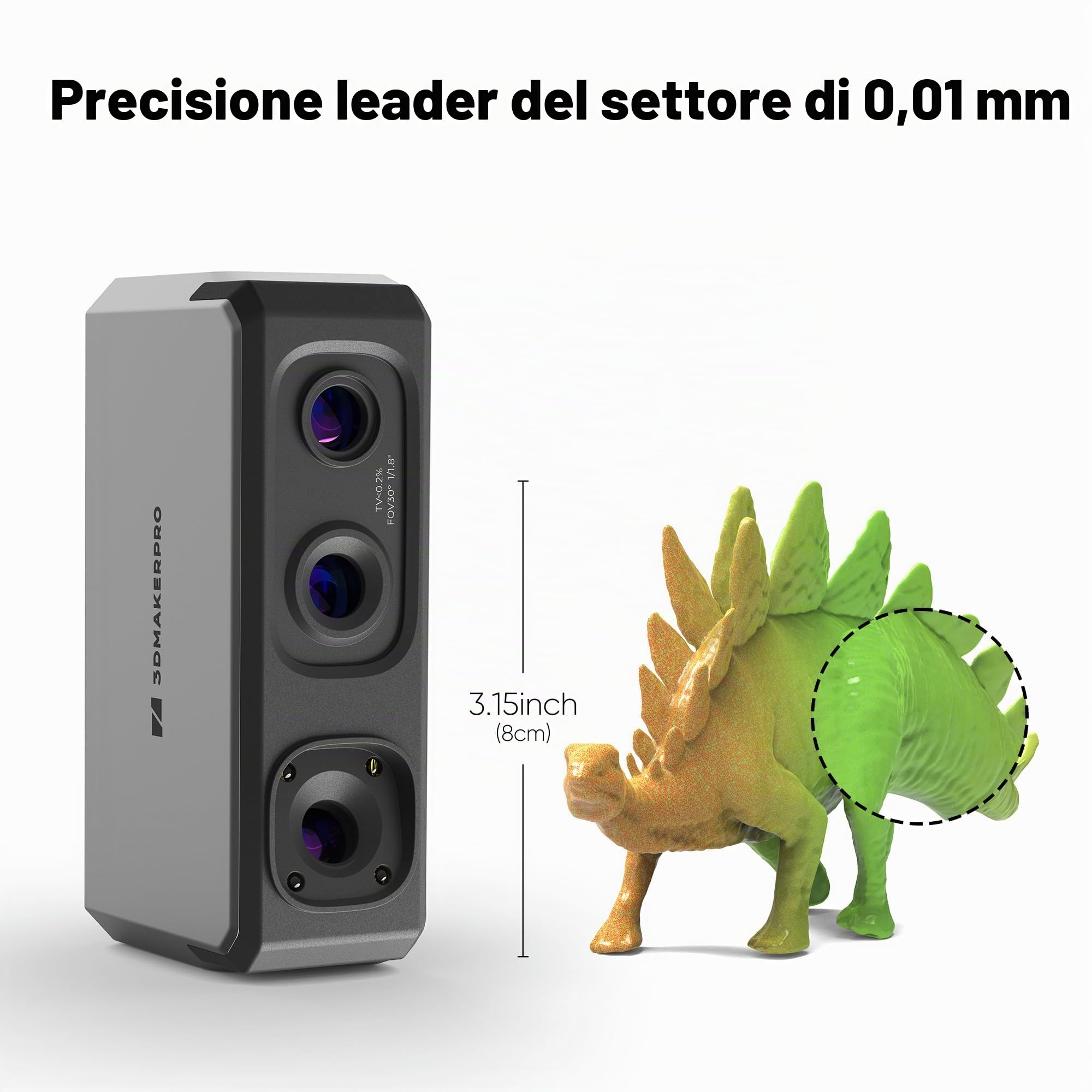 3DMakerpro Seal Premium Kit Scanner 3D per Stampante 3D, 0,01mm a Colori