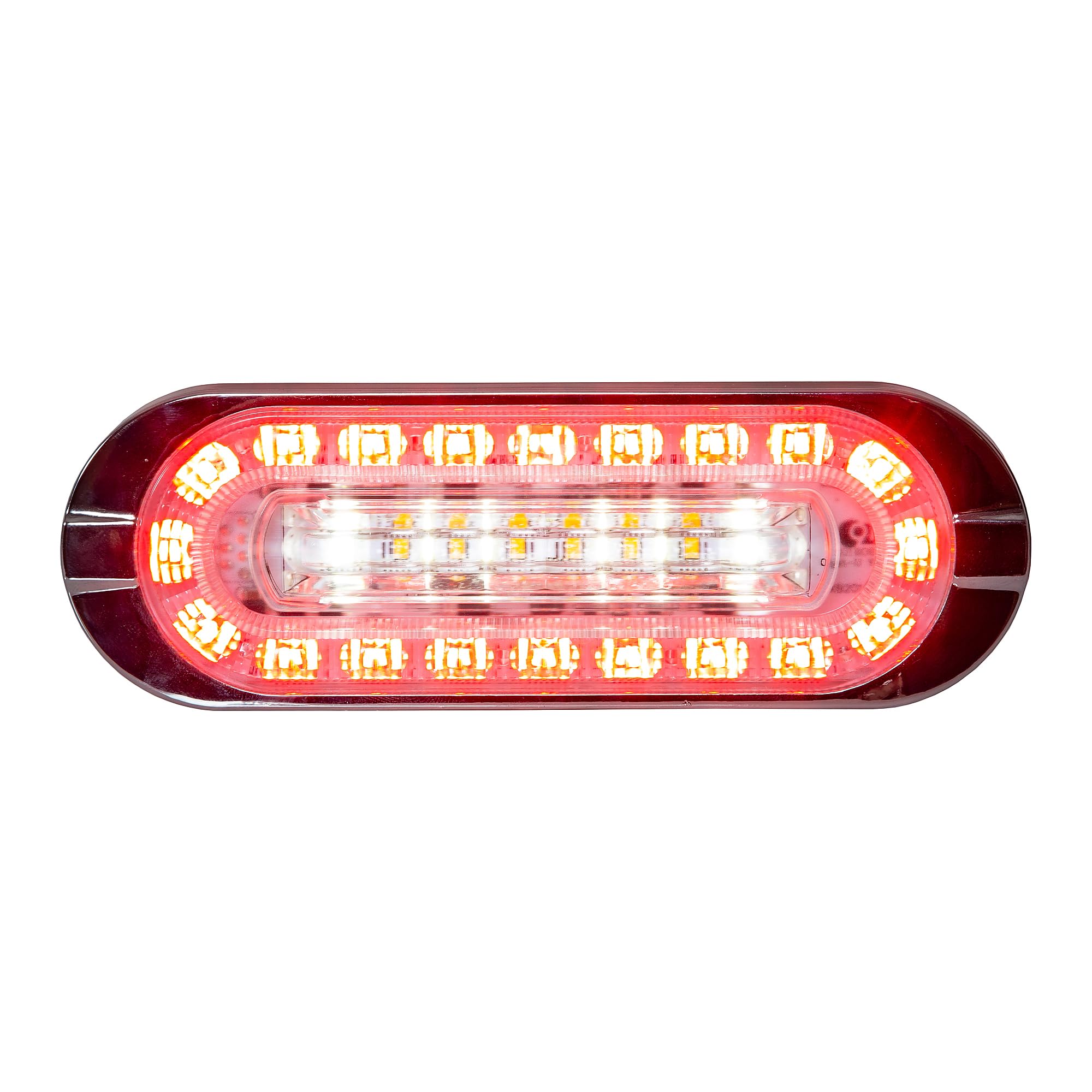 6 Inch LED Oval Strobe Light With Amber/Clear LEDs And Clear Lens SL62