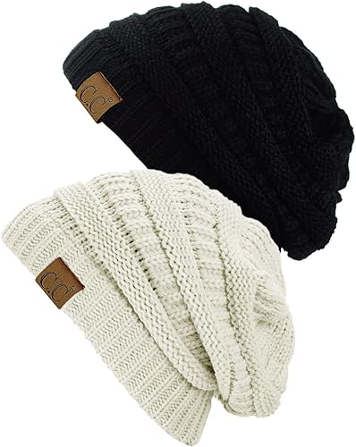 Gorro a la moda de tejido suave abultado cálido y elástico de CC