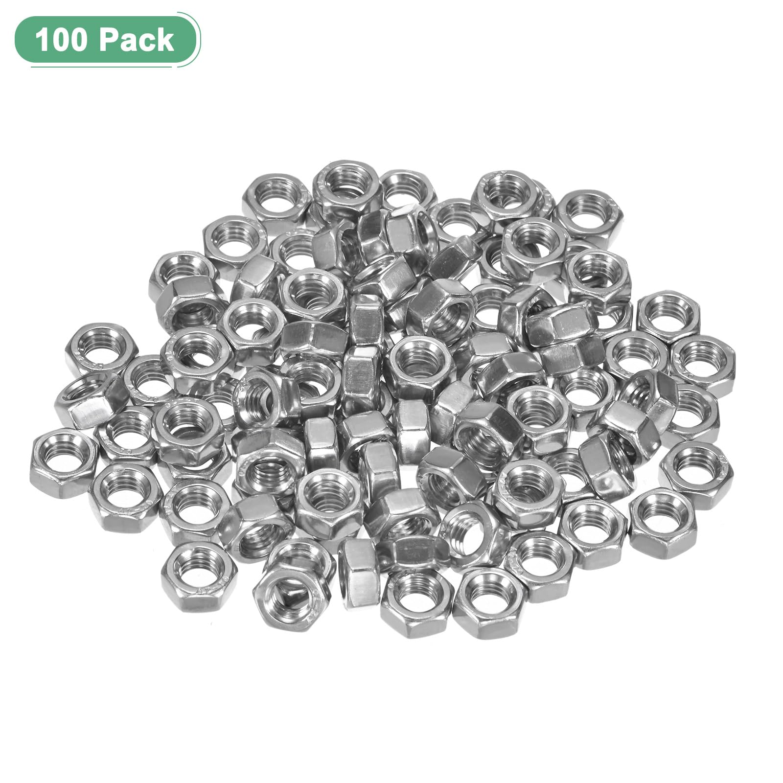M METERXITY 100-Pack Metric Hex Nuts M5 x 0.8mm Thread Stainless Steel Hexagon Nut Hex Nut Metric Nuts for Machinery/Automotive/Repair/Industrial - Image 4