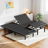 Vista 17 de Pipishell - Base de cama ajustable tamaño Queen con masaje, base de cama eléctrica con inclinación de la cabecera y las patas, puertos USB-A