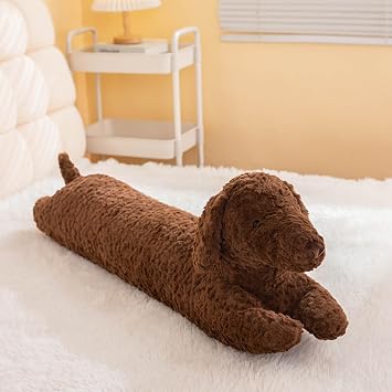 PEACH CAT Dachshund Dog Stuffed Animals 35.4 Long Wiener Puppy Plushies Soft Plush Toys Gifts for Kids Brown