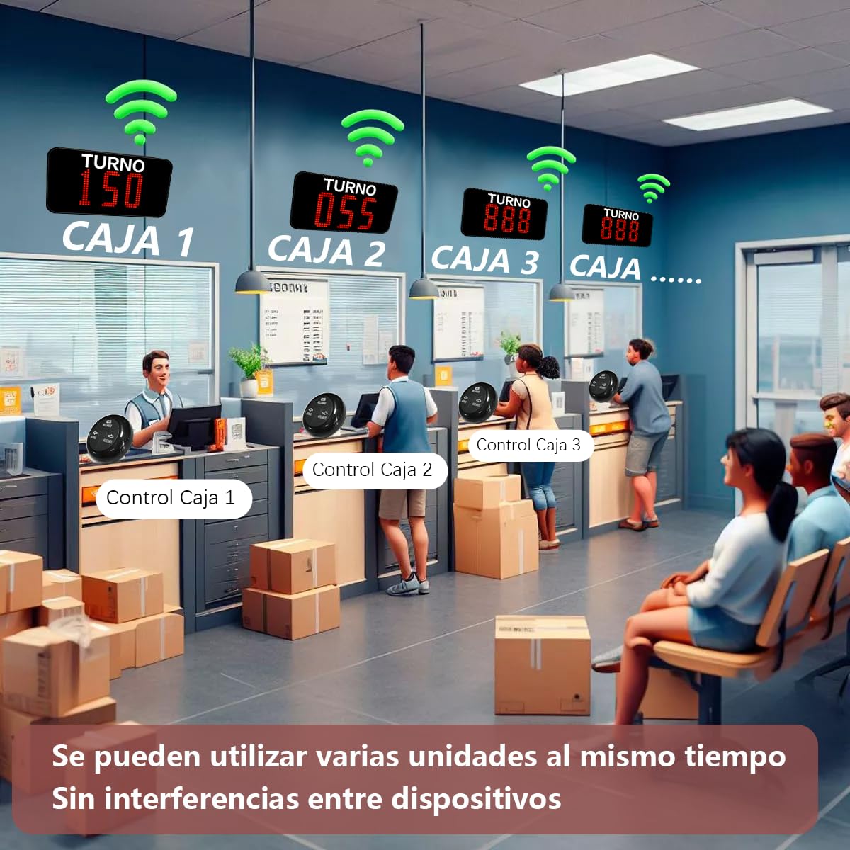 Pantalla Su Turno Digital en Español 3 Dígitos con Dispensador de Tickets