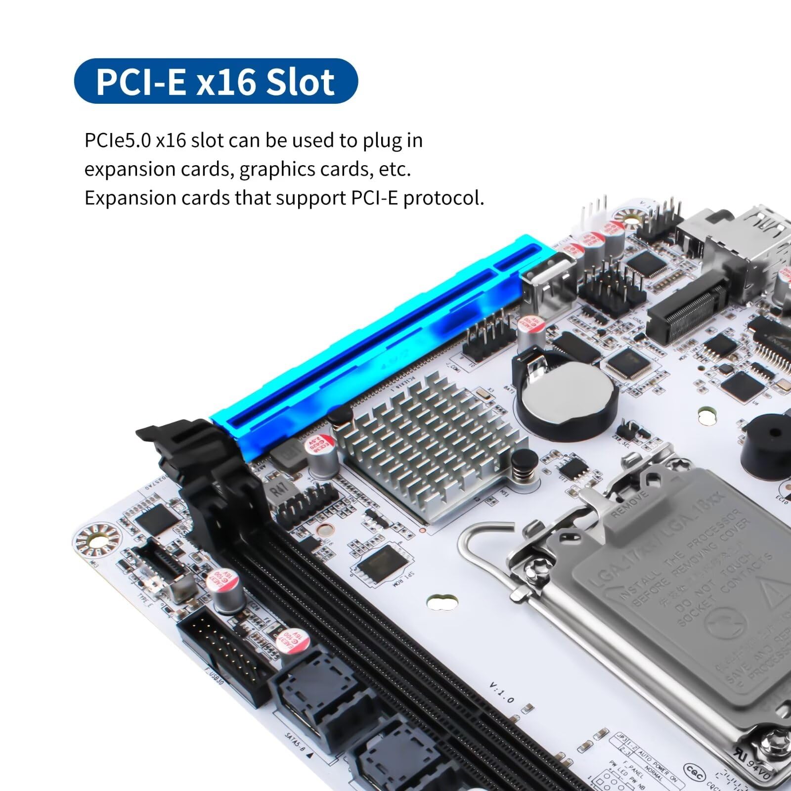 SJRC Q670 LGA 1700 NAS Motherboard 8 Bay, 8 x SATA3.0 Mini ITX Mainboard with 3 x M.2 NVMe PCIe4.0 x4, i226-LM 2.5GbE LAN Board DDR5 with PCIe5.0 x16, Barebone NO RAM/SSD/System