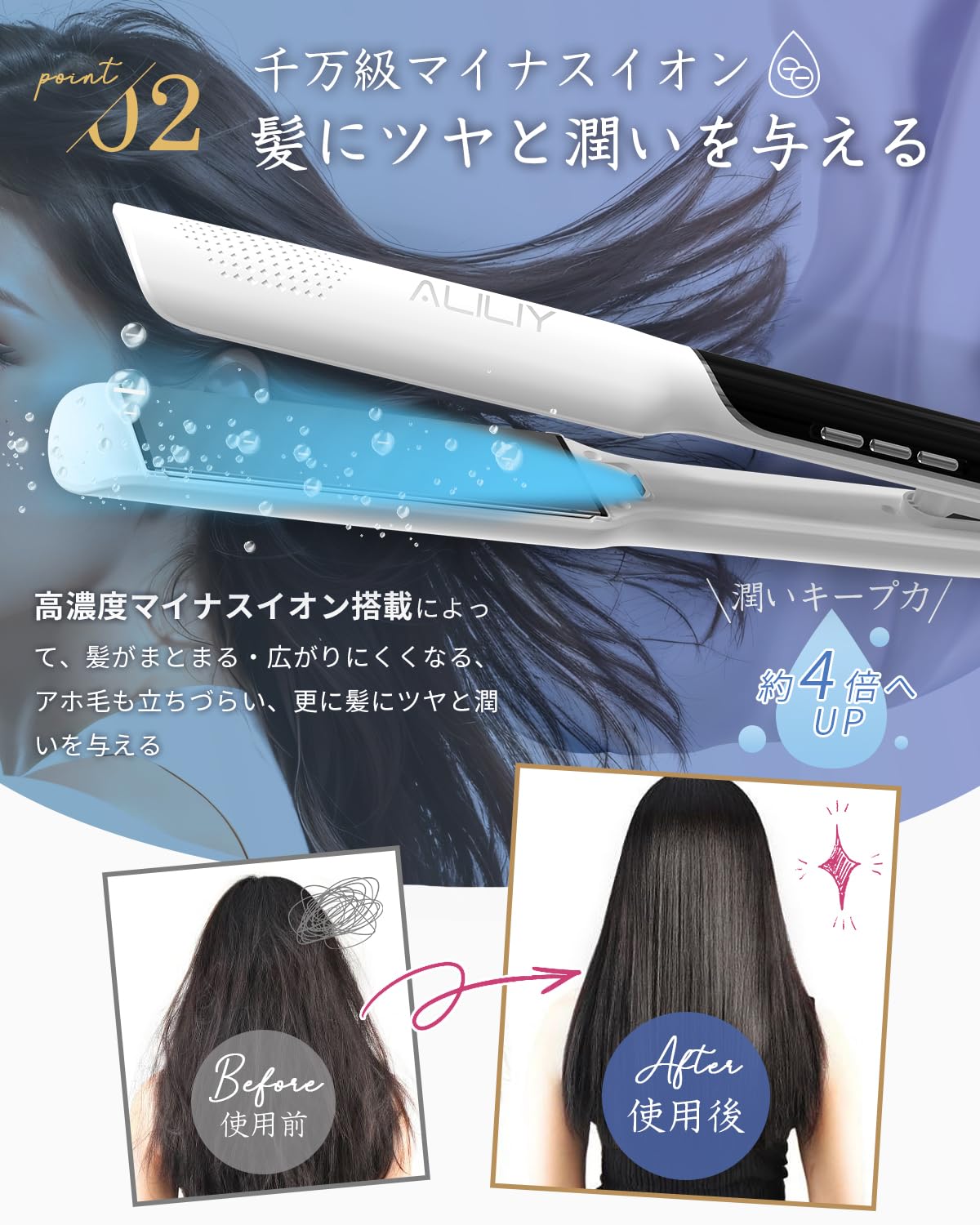 Aliliy ヘアアイロン 40mm チタンプレート Amazon | Aliliy ヘアアイロン 40mmプレート チタンヘアアイロン ヘア