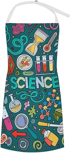 Physics Biochemistry Science Funny Bib Aprons Adjustable Kitchen Chef Apron with Pockets for Men Women