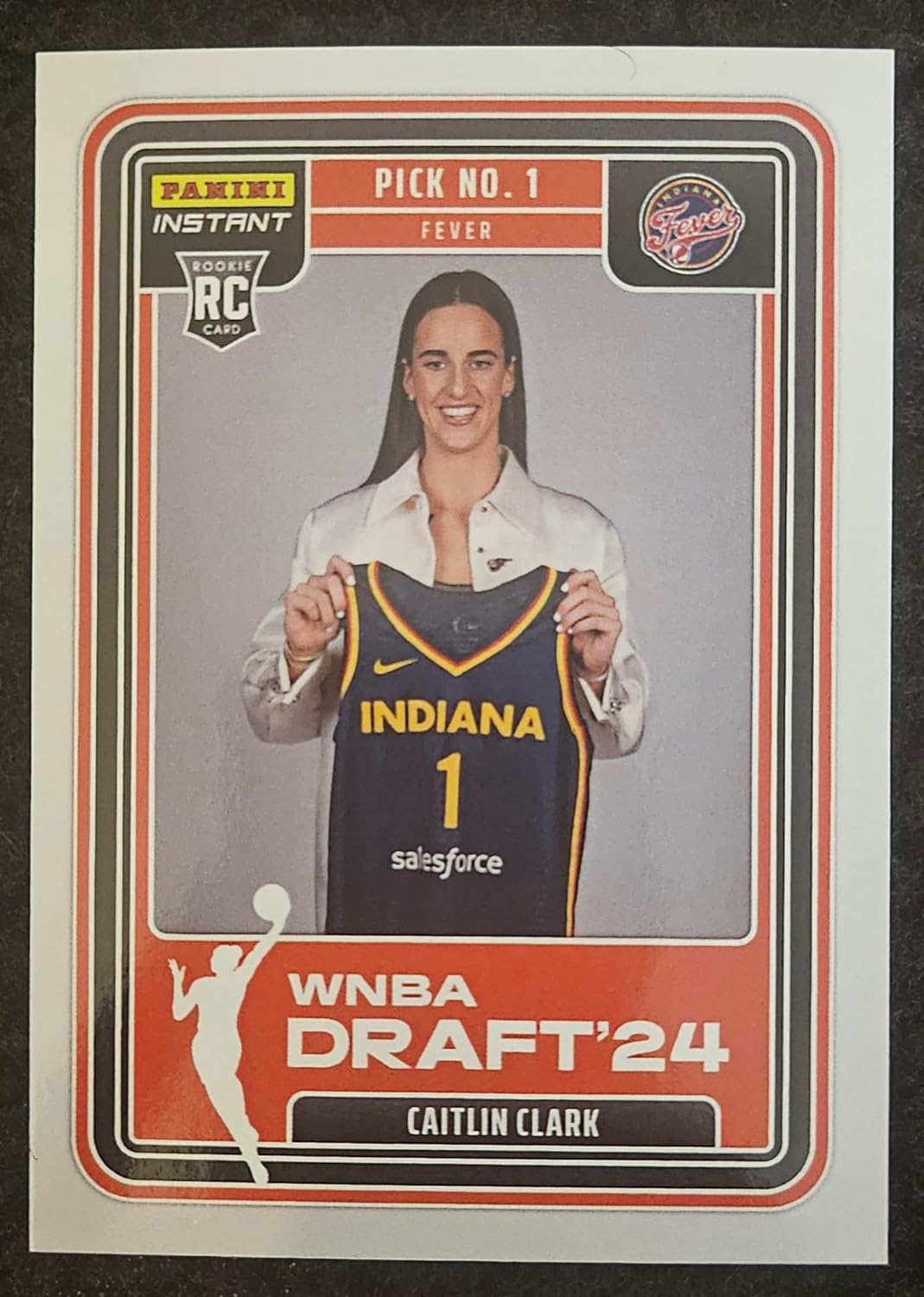 2024 Panini Instant #DN-1 Caitlin Clark Indiana Rookie Card Draft Night 1st Fever Card Online Exclusive In Magnetic One Touch Holder.