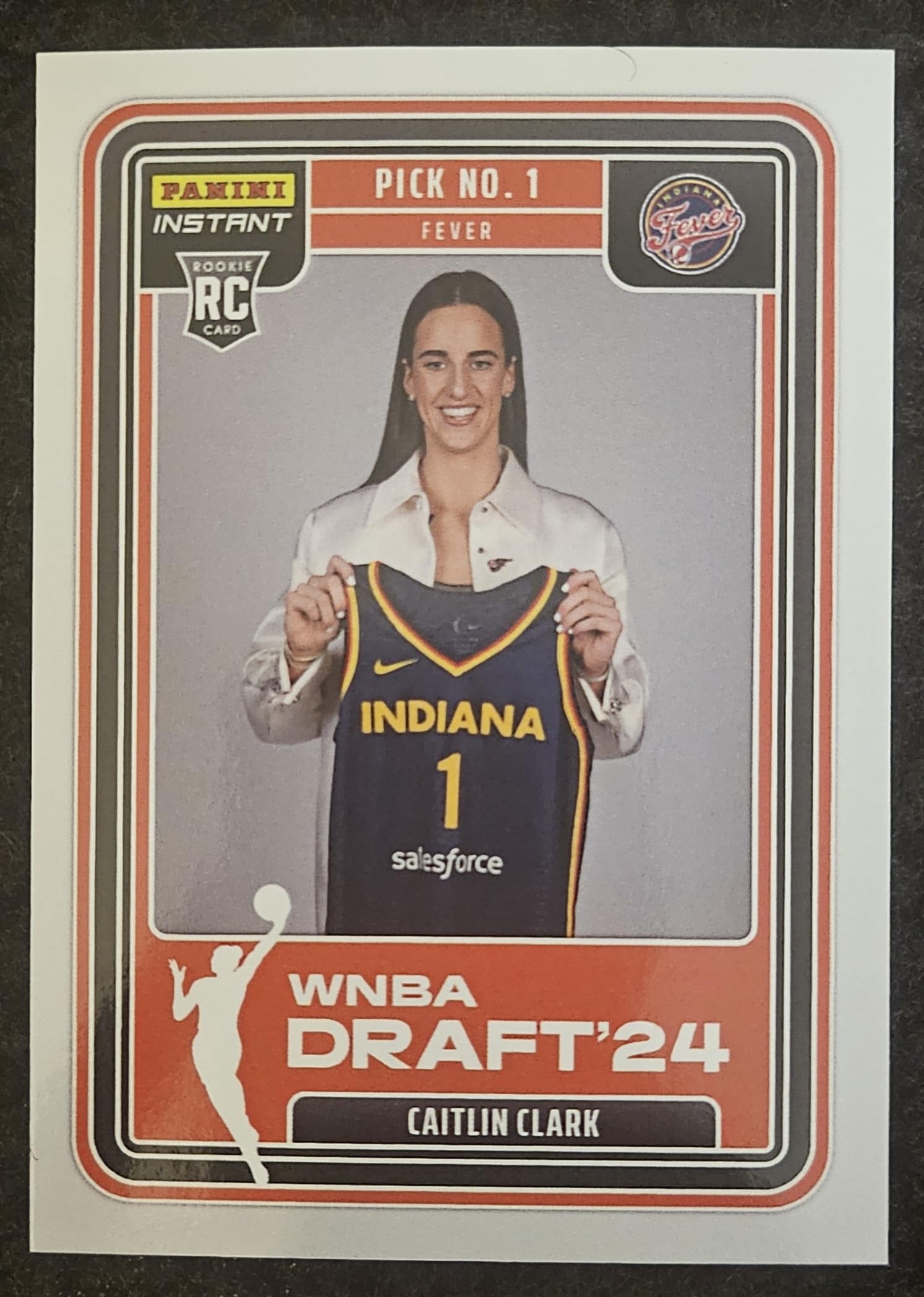 2024 Panini Instant #DN-1 Caitlin Clark Indiana Rookie Card Draft Night 1st Fever Card Online Exclusive In Magnetic One Touch Holder.