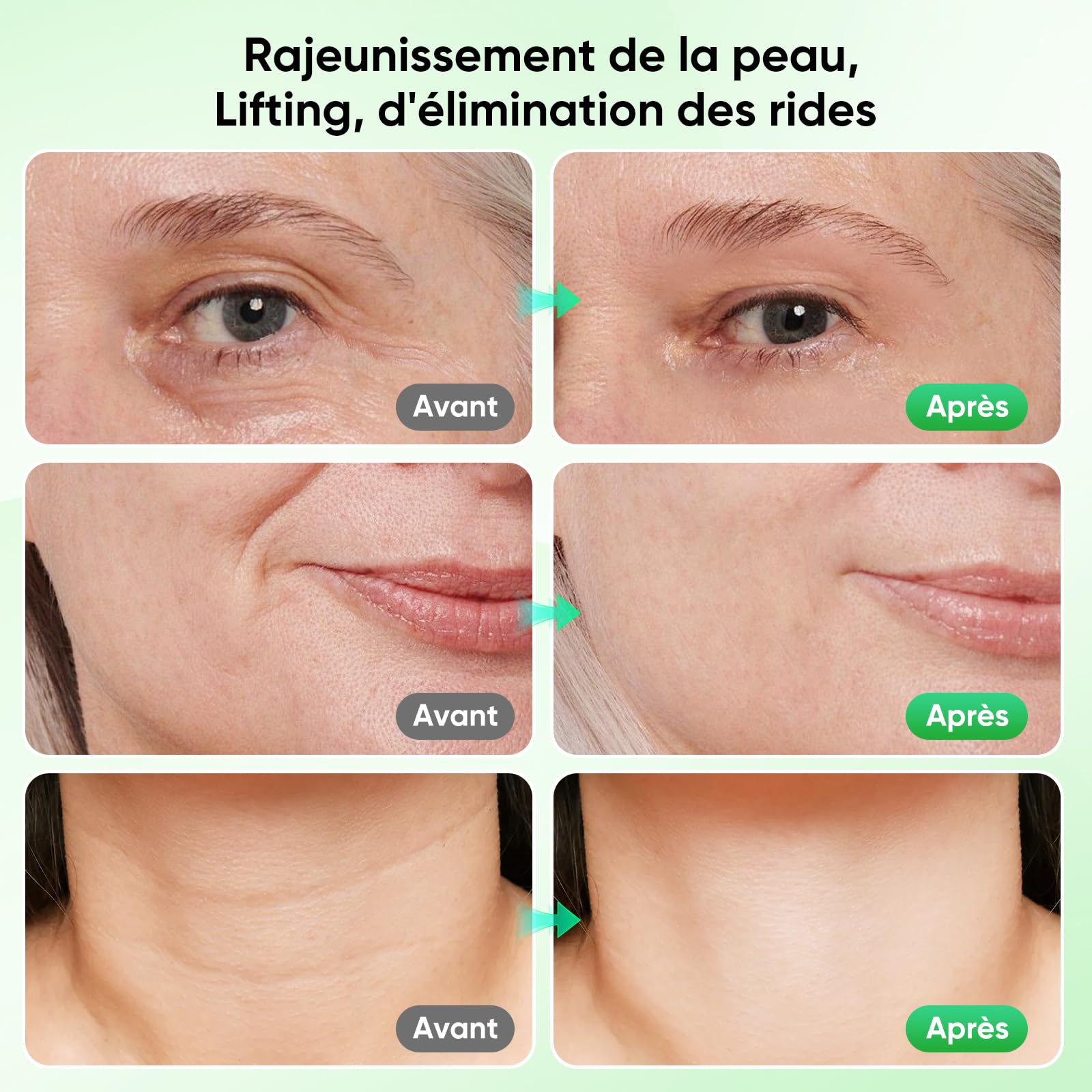 Massage Visage Appareil Anti Rides: Masseur Lifting Double Menton Facial 6 Mode Beauté Electrique Machine Luminothérapie Led 7 Couleurs - EMS 45℃ Anti-Age Massage Pour Raffermissement du Visage et Cou