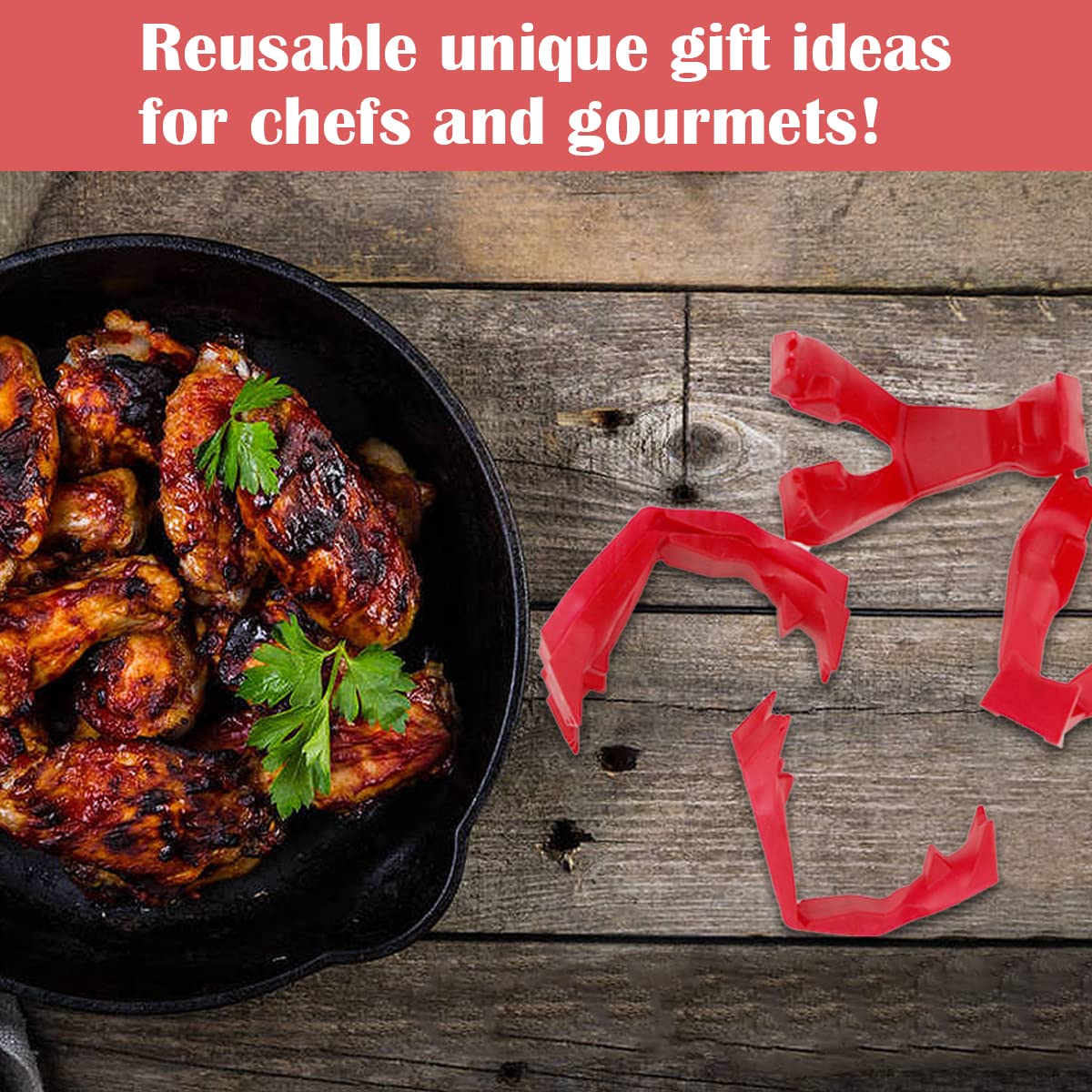 DOERDO - Pinzas para comer, protectores de dedos, fundas protectoras de dedos para cocina, accesorios de utensilios de cena, 12 unidades, rojo 7