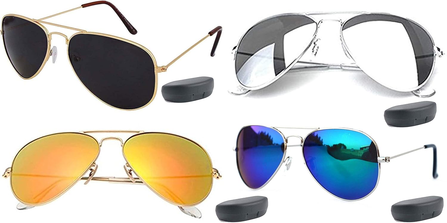 Y&S Aviator Men's Sunglasses (Black) -Combo of 4, Scratch-Resistant Sunglasses - Review, Price and Buying Guide