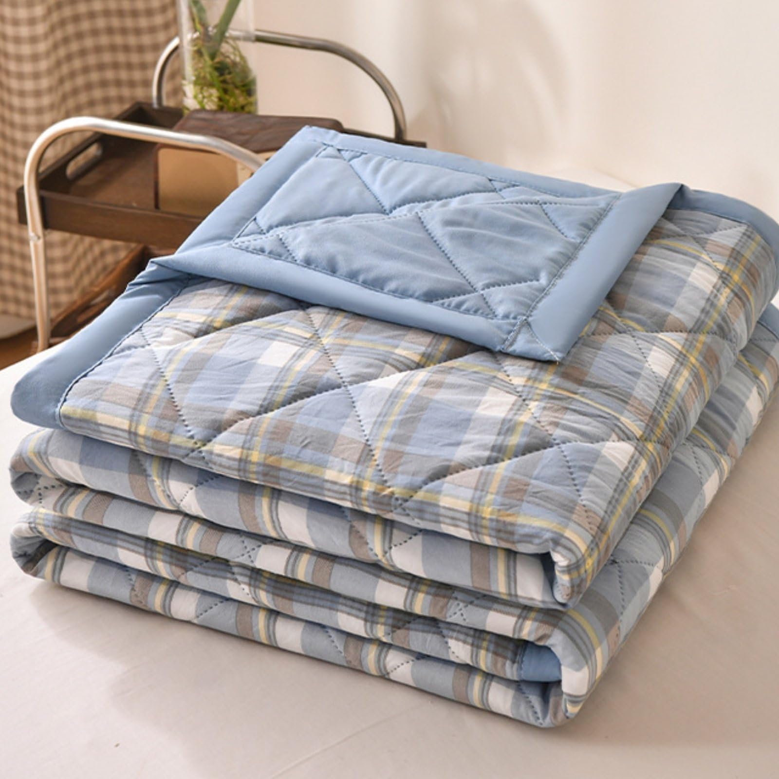 Manta de Verano Cómoda Edredón Manta con Construcción Activa y Material Absorbente Adecuada para Verano en Casa Dormitorio Secundario Invitados 1pieza, 150 200cm, Style to 2