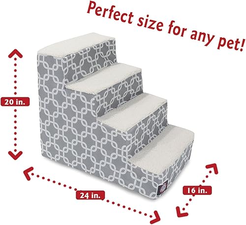 Miniatura 2 de Majestic Pet - Escaleras portátiles para mascotas  suave escalón de espuma de sherpa  escalones para perros y gatos  rampa para cachorros y gatitos