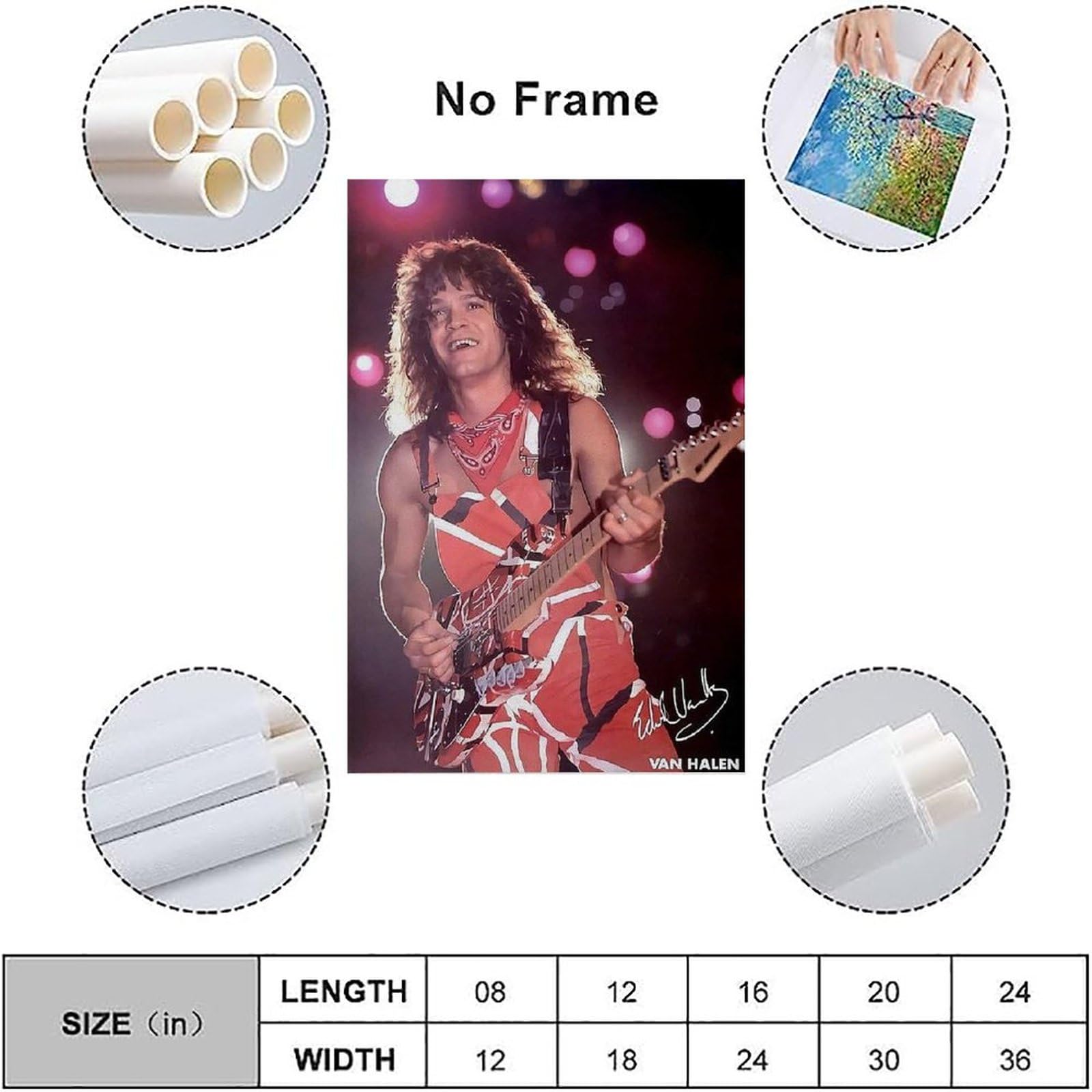 Amazon.com: RJETZMU Eddie Van Halen Poster Canvas Art Posters For