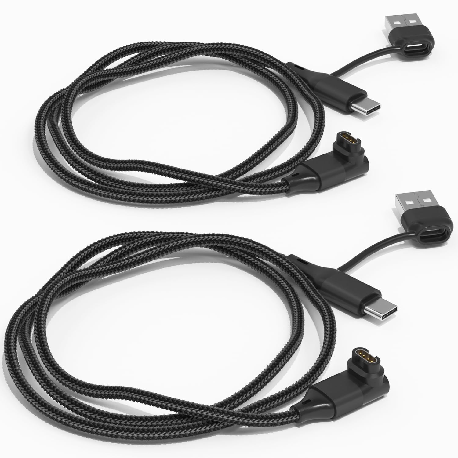 Photo 1 of 2 in 1 for Garmin Watch Charger Cable 3.3FT 2-Pack, USB Charging Cord with Type-C for Fenix 8 7 7X 6 Pro,Forerunner 970 965 570 265 255 165 55,Vivoactive 5 4,Instinct,Venu 3 3S X1,Epix,Vivomove,Tactix