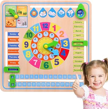 Learning Clock,Children Educational Watch,Children Time Clock,Toddler Clock,Preschool Educational Toys for Kids Nursery,Preschool Educational Toys for Boys and Girls,Montessori Watches for