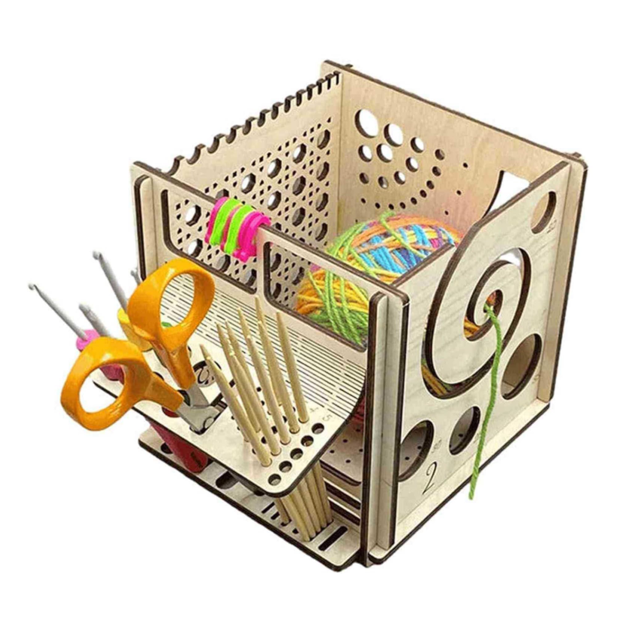 All-in-one Wooden Yarn Bowl, Wooden Yarn Bowl Knitting Bowl, Knitting Bag Yarn Storage, Handmade Yarn Tool Holder, Crocheting Accessories, Knitting Bowls for Knitters Great Gift for Crochet Lovers