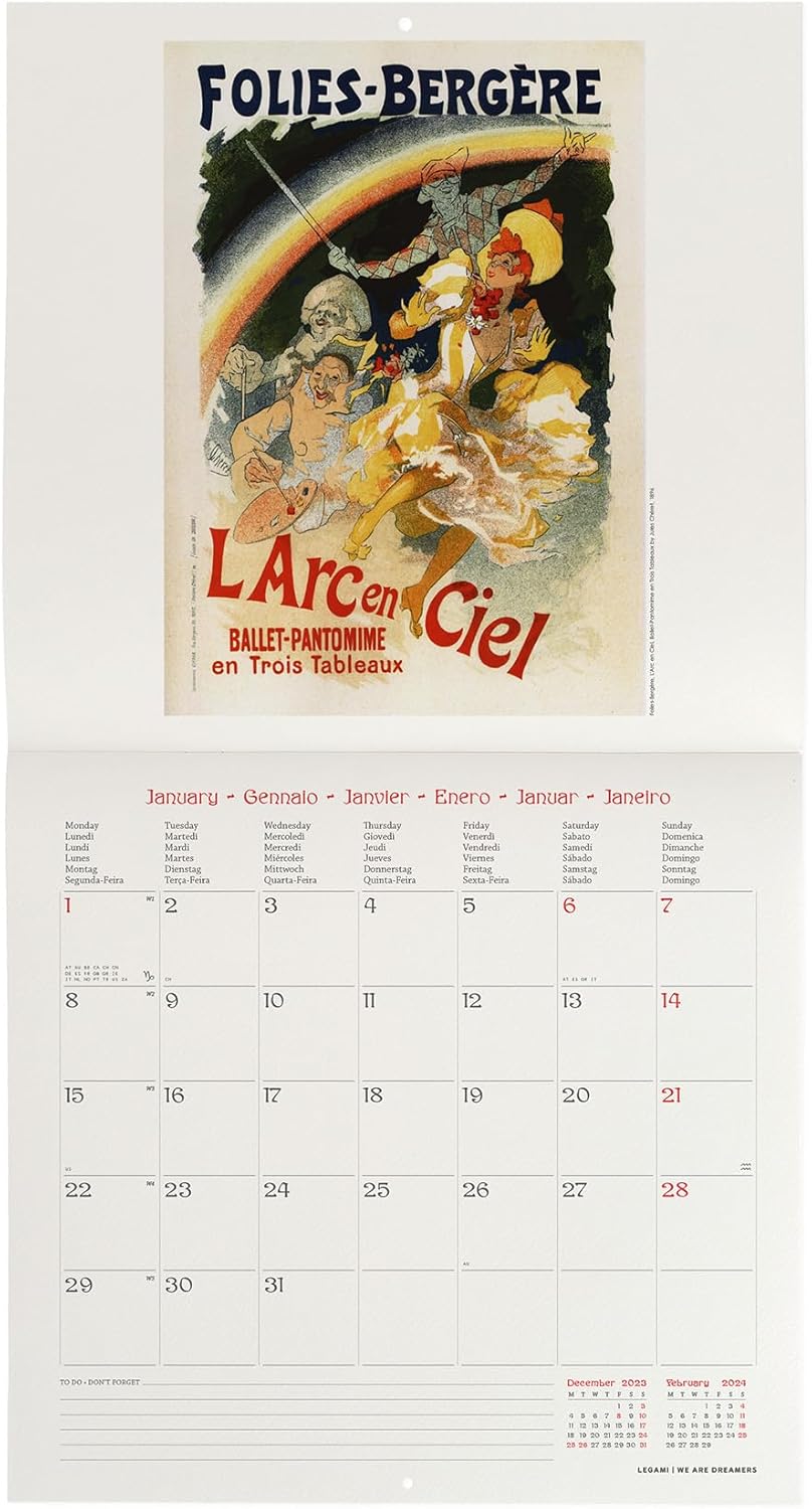 Legami 2024 Wall Calendar, 12 Months & Yearly Planner