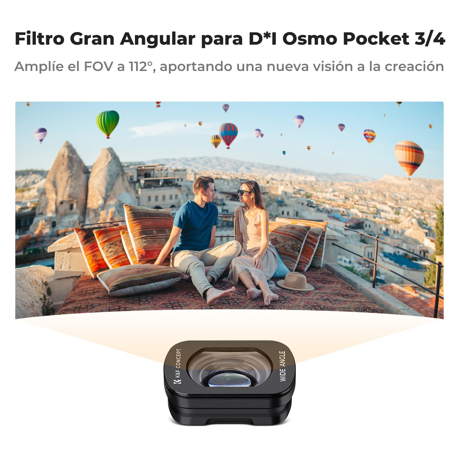 K&F CONCEPT FD161 Filtros Magnéticos Gran Angular para OSMO Pocket 3/4, Filtro Magnético Gran Angular Compatible con dji OSMO Pocket 3/4 (Aluminio)