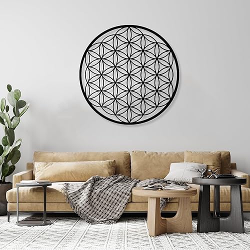 Fayholy Arte de pared de metal Flor de la vida, decoración de pared de flor de la vida, arte de pared de metal, arte de pared de flor de la vida,