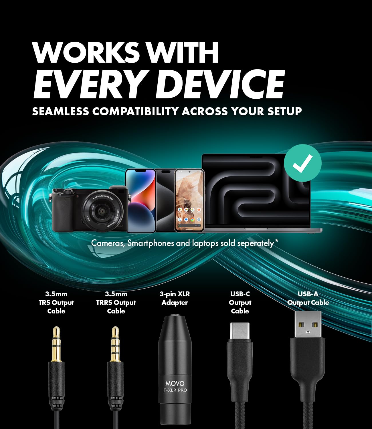 Movo X1 Superkardioidalny mikrofon do strzelby, 3,5 mm, XLR, USB-C do lustrzanek cyfrowych, smartfonów i komputerów, profesjonalny mikrofon do aparatu z zaawansowanymi kontrolami audio, statywem i