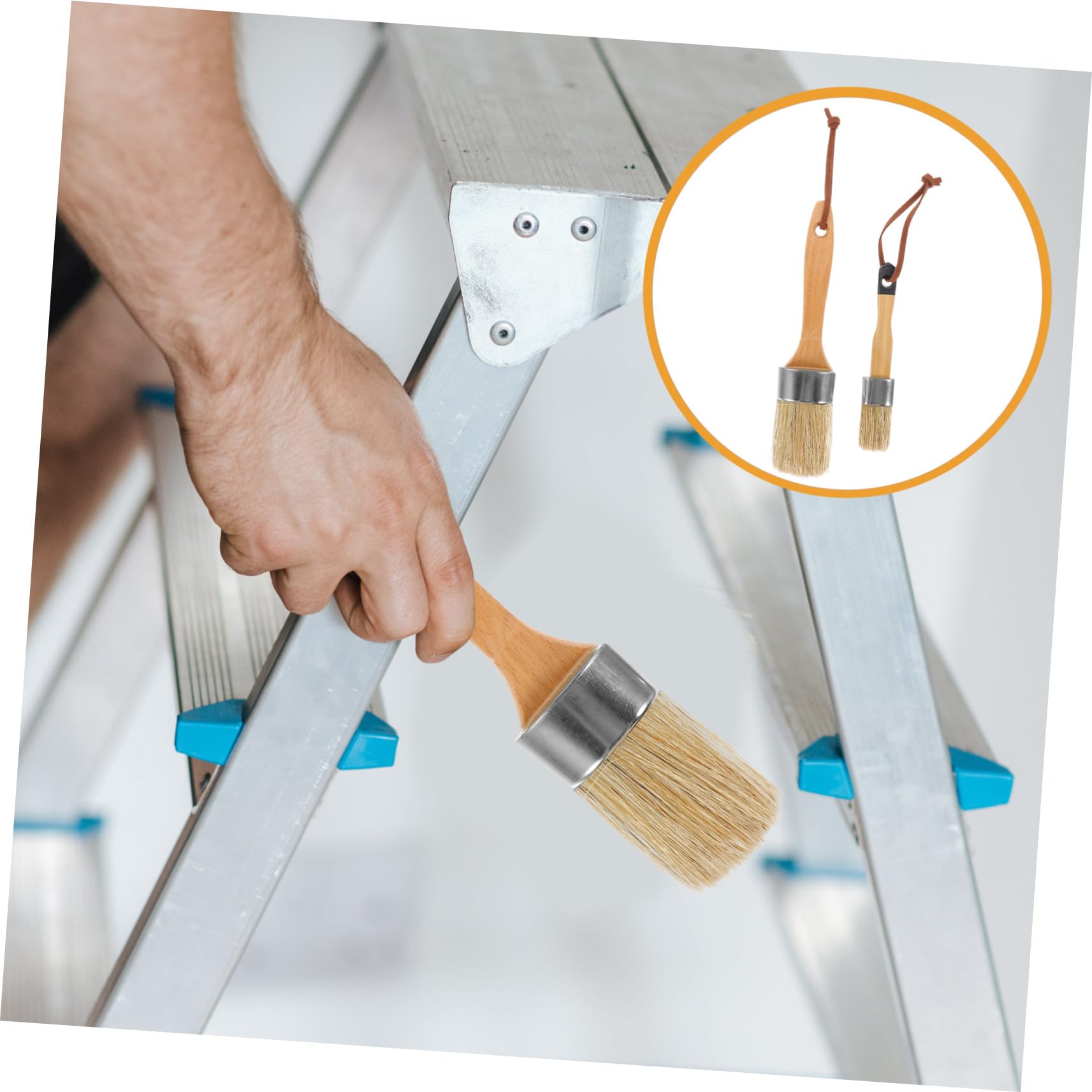 2 Stück Teiliges Pinsel Holzgriff Dichte Synthetische Borsten für Gleichmäßige Farbdeckung für Möbel Wandlackierung Langlebig und Leicht zu Reinigen Vielseitig für DIY projekte