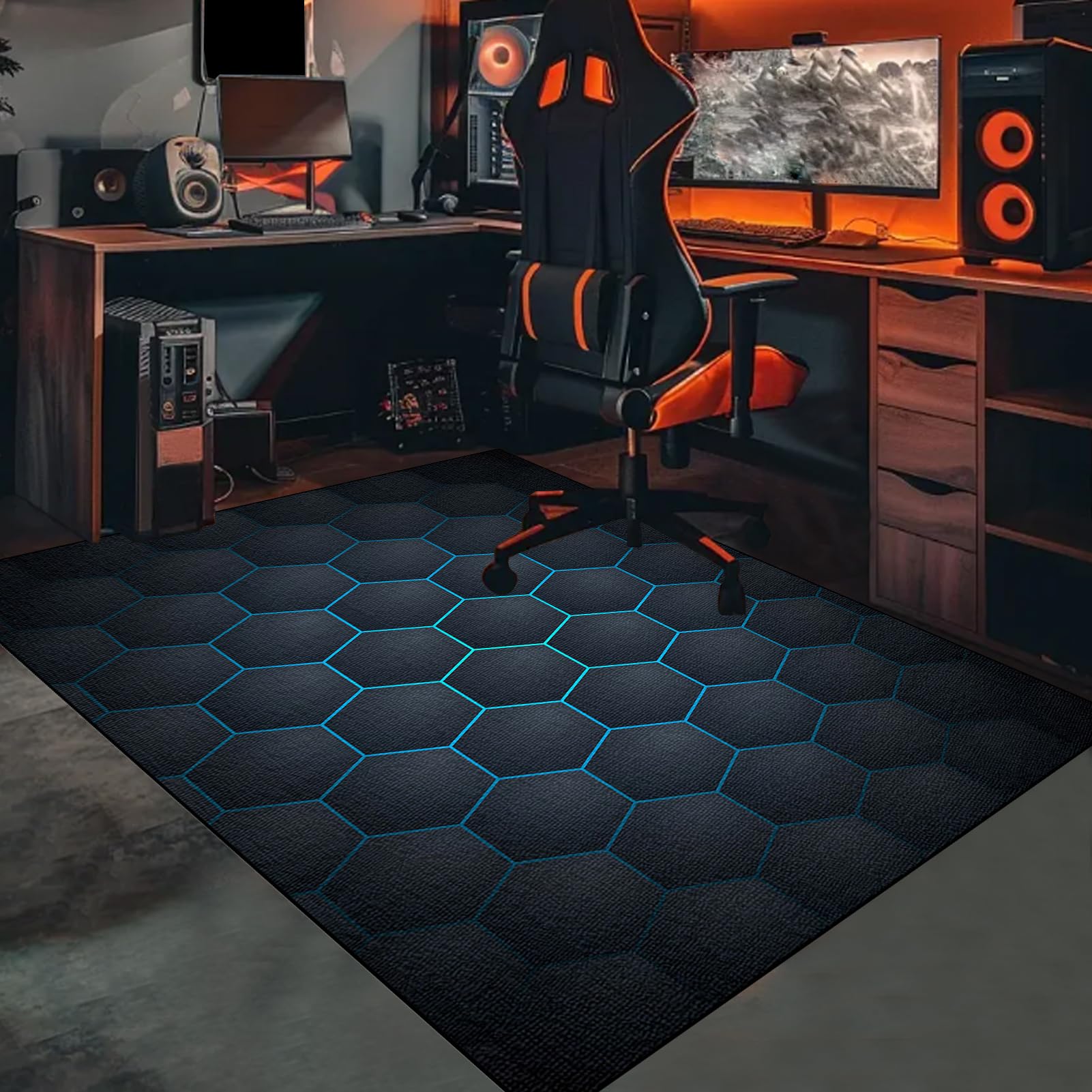 100 x 140 cm Alfombra Silla Ruedas Gaming Oficina, Alfombra Silla Escritorio Protectora Suelo Ruedas Alfombrilla para Silla Gaming Antideslizante Protector Suelo para Gaming Oficina Ordenador