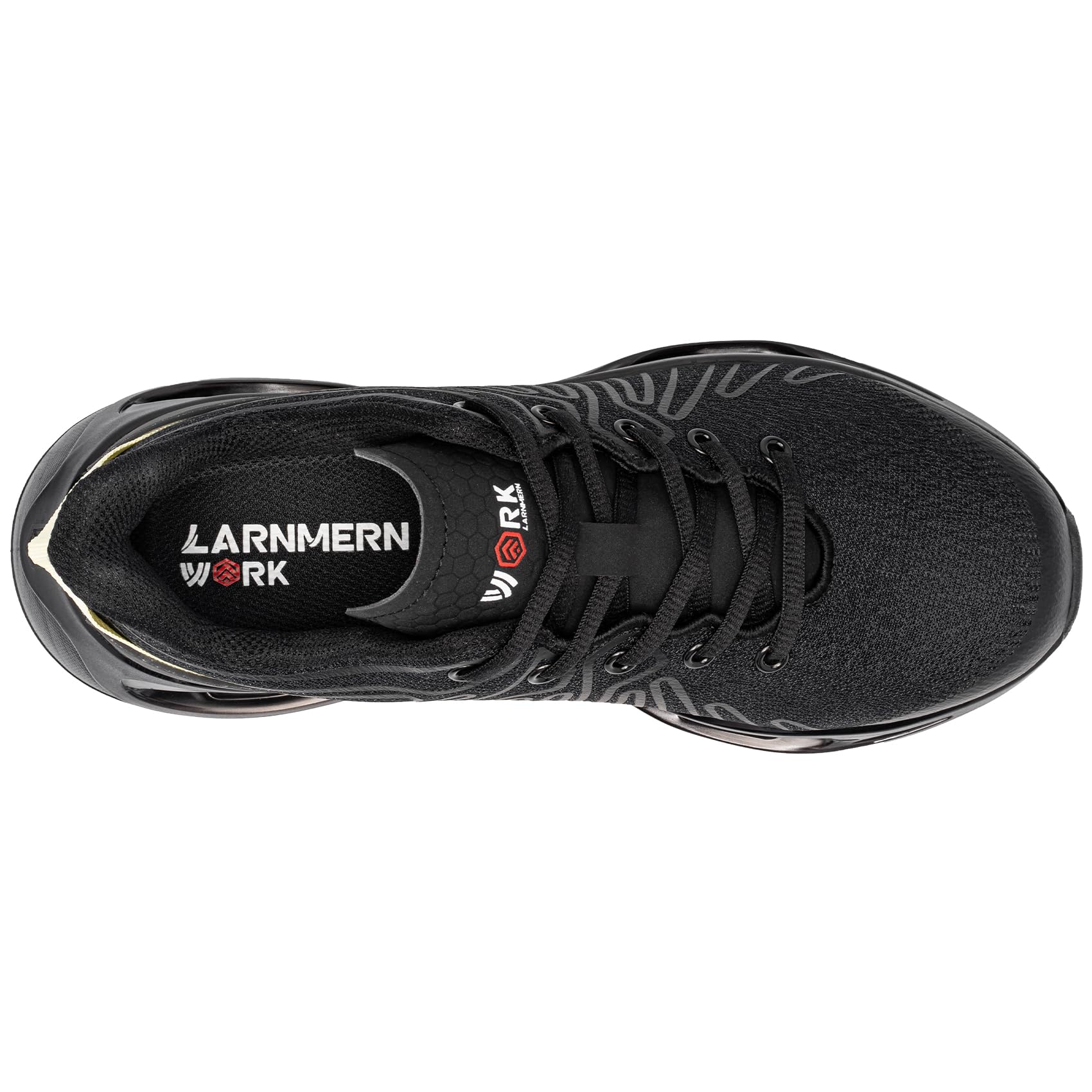 LARNMERN Chaussures de Securite Femmes Legere Amorti Confortable Embout Protection Acier Respirabilité Chaussure de Travail Mode Basket Securite Noir A 38EU