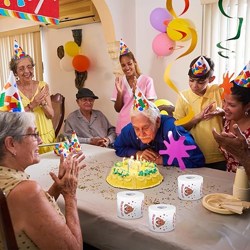 Miniatura 4 de Kosiz Regalos de cumpleaños 60 para hombres y mujeres, paquete de 3 rollos de papel higiénico divertido de 3 capas, papel higiénico de cumpleaños,
