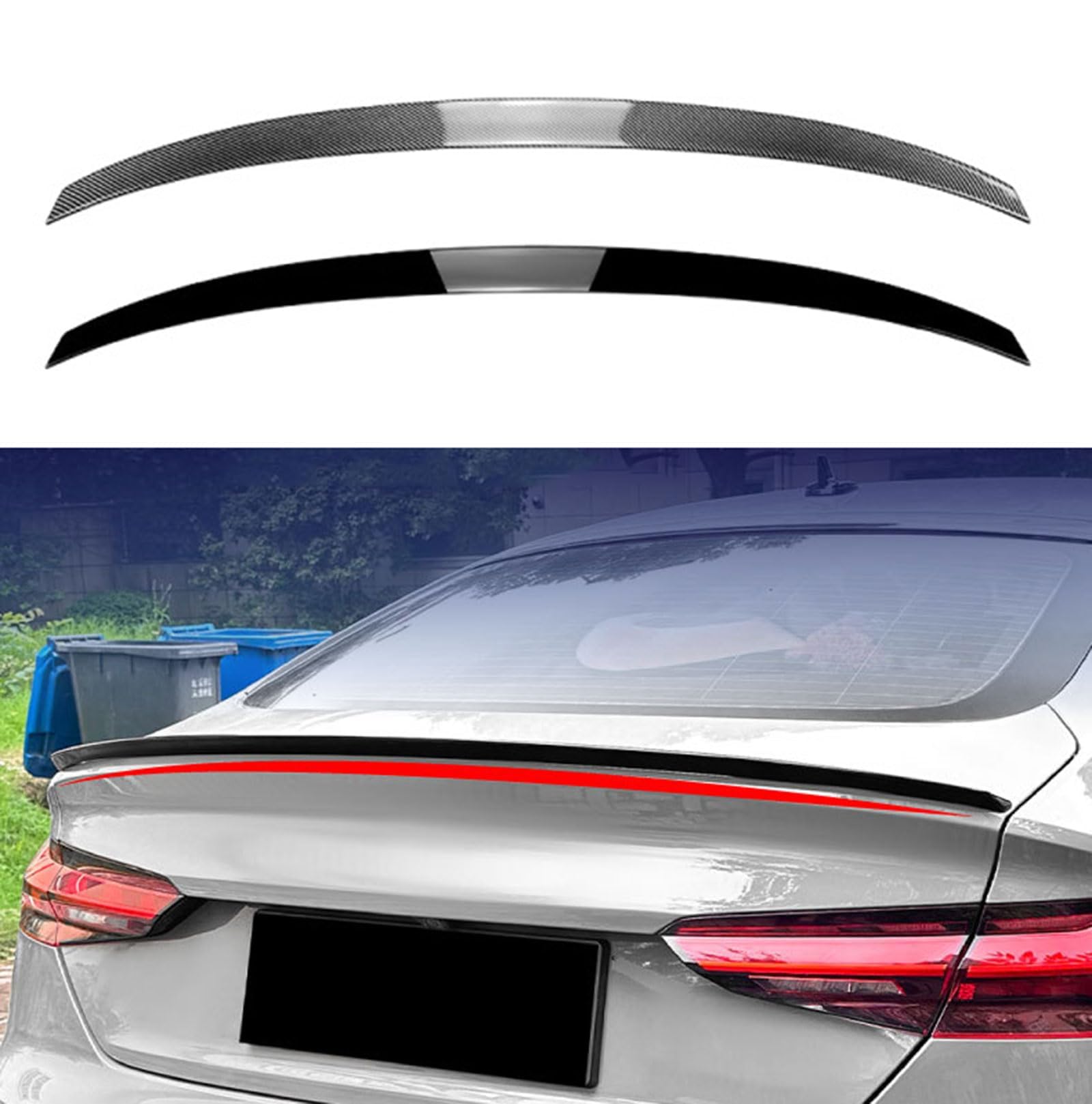 Auto Spoiler Posteriori per Audi A5 F5 4-Door Sportback S5 2017 2018-2024, Spoiler Dell'ala del Bagagliaio, Labbro Alettone Elevata Resistenza e Leggerezza Accessori,Normal-B Carbon Fiber