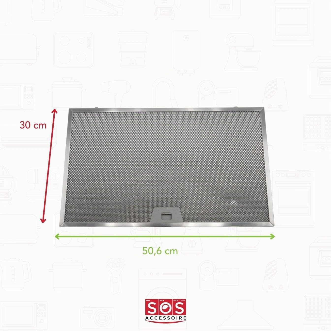 SOS - Filtro metálico para campana extractora 4055135349, 133.0184.490 BOSCH, IKEA ELECTROLUX, ROBLIN, SIEMENS, SMEG